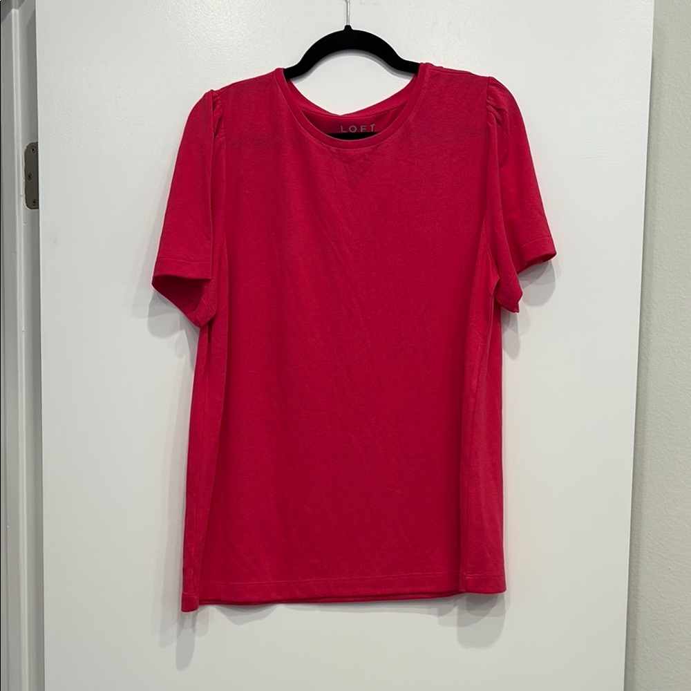 LOFT Hot Pink Knit Tee - XL - Like New